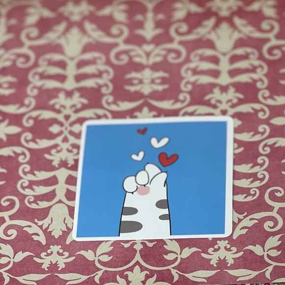 Kitty Hearts Cute Lovey Sweetheart Love You Valentines Sweet Sticker - Picture 4 of 4